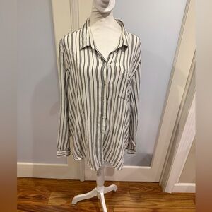 Lucky Brand Black and White Striped Shirt
